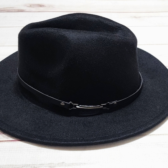 NWOT Two Tone Unisex Black and Tan Fedora Hat XL - Picture 5 of 11